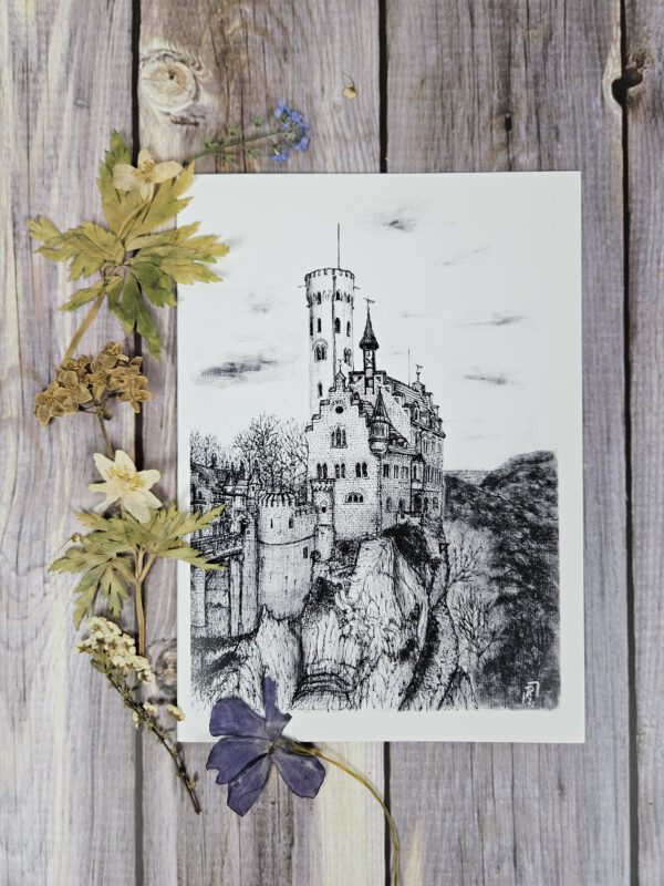 Kunstdruckkarte "Hoch auf dem Fels"