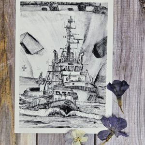 Kunstdruckkarte "Hafeneinfahrt"