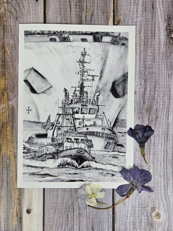 Kunstdruckkarte "Hafeneinfahrt"