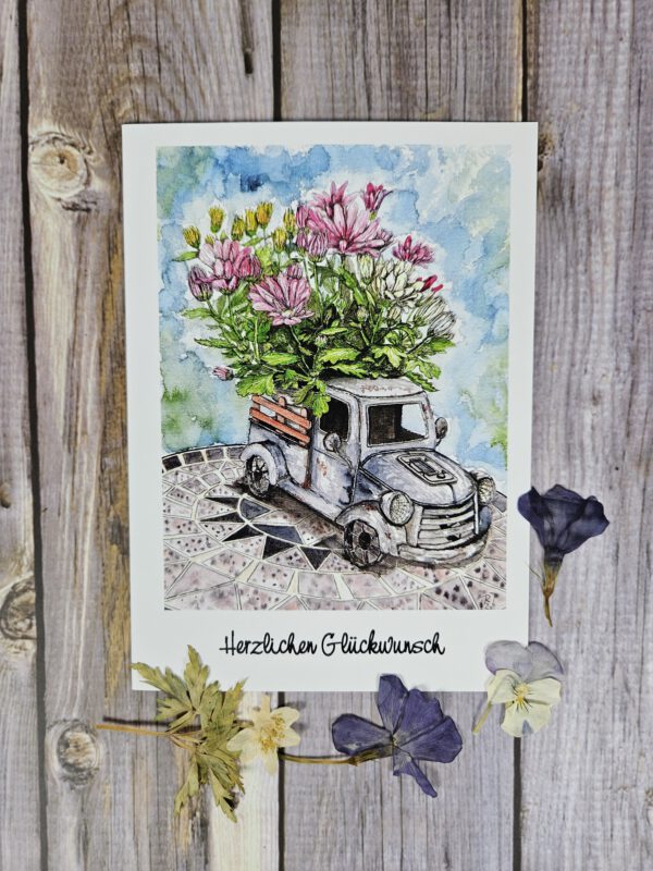 Karte "Blumen für dich" - Herzlichen Glückwunsch!